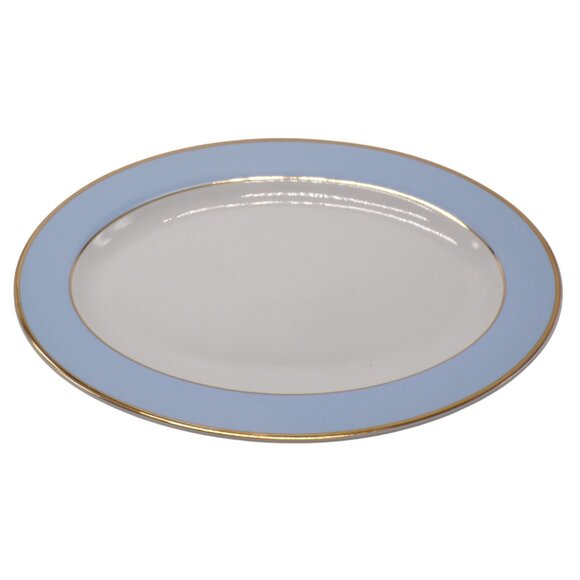 Royal Doulton Bruce Oldfield (Daily Mail) Blue & Gold Trim 12 1/4" Oval Platter - Picture 1 of 4